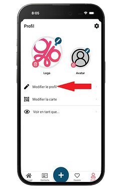 Page profil modifier profil