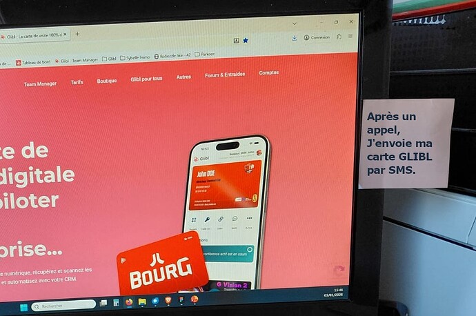 après un appel, j'envoie par sms postit
