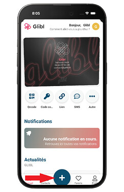 Page accueil Bouton +