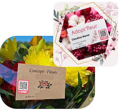 Ajouter un Qrcode sur les etiquettes bouquet de fleurs