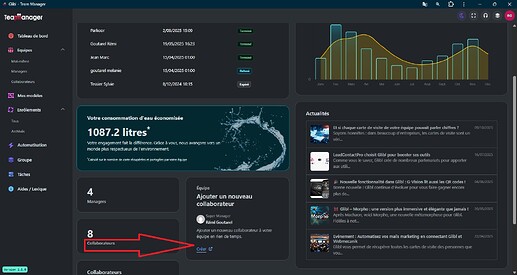 Accueil créer collaborateur